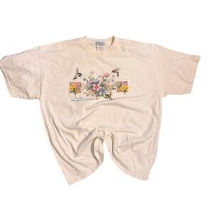 Vintage 90s hummingbird floral graphic tee